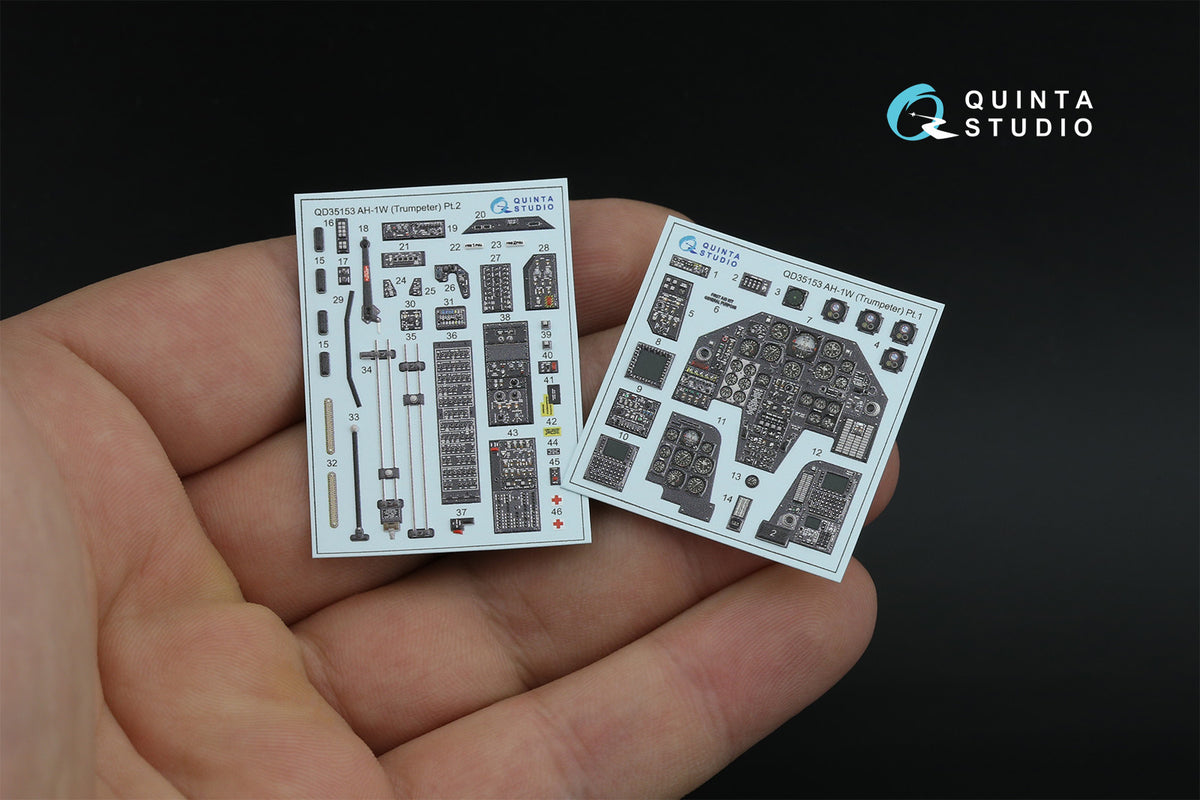 Bell AH-1W 3D-Printed & coloured Interior on decal paper (designed to be used with Trumpeter kits) (Small version)