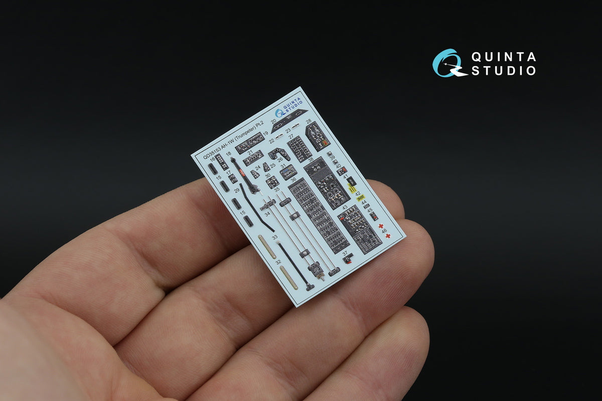 Bell AH-1W 3D-Printed & coloured Interior on decal paper (designed to be used with Trumpeter kits) (Small version)