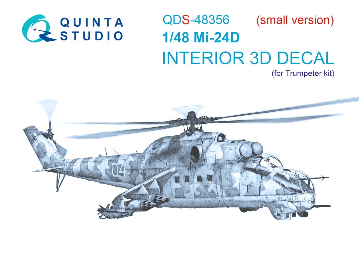 Mil Mi-24D 3D-Printed coloured Interior on decal paper (designed to be used with Trumpeter kits) (SMALL VERSION)
