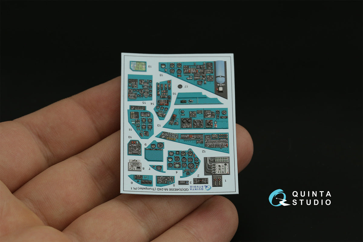 Mil Mi-24D 3D-Printed coloured Interior on decal paper (designed to be used with Trumpeter kits) (SMALL VERSION)