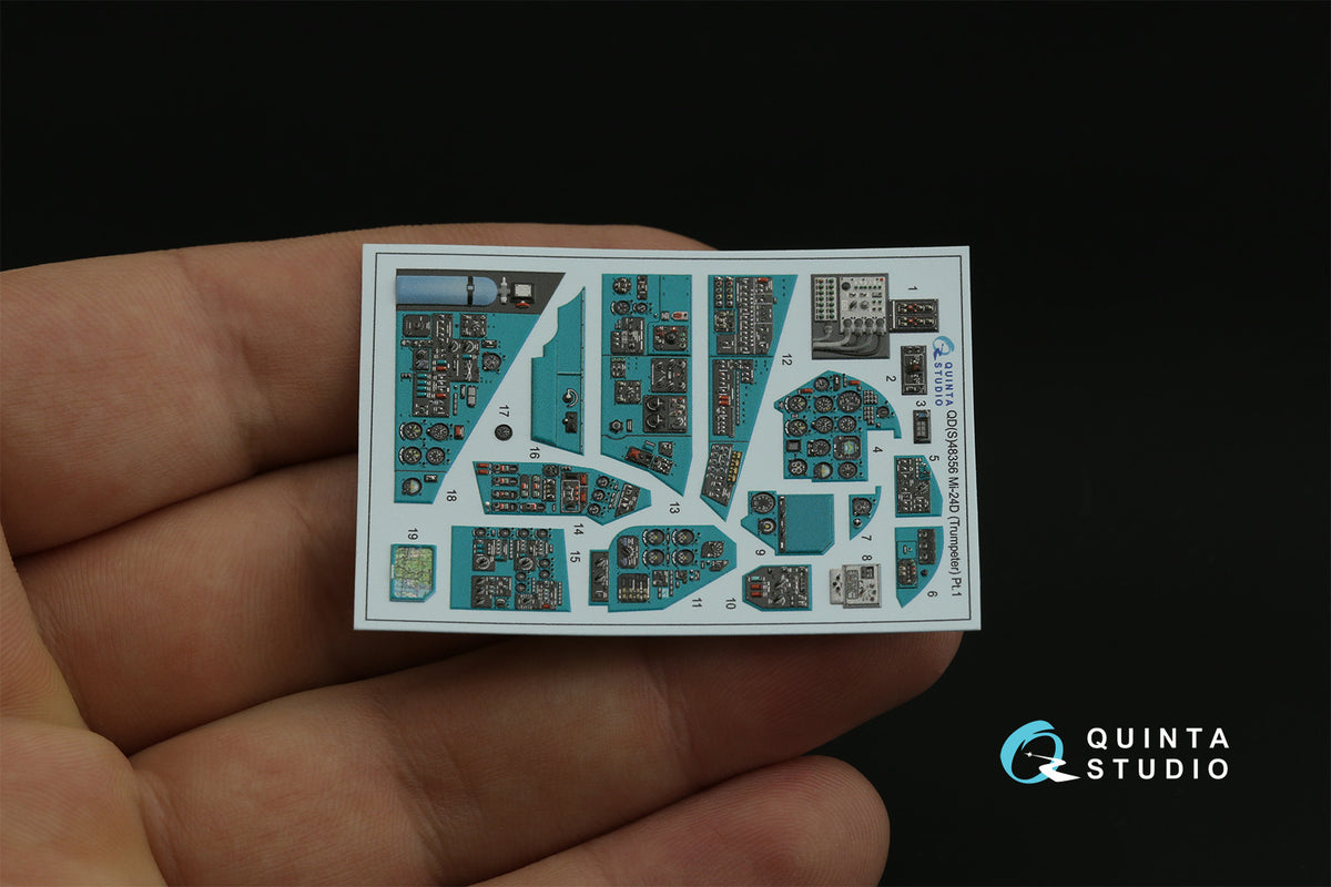 Mil Mi-24D 3D-Printed coloured Interior on decal paper (designed to be used with Trumpeter kits) (SMALL VERSION)