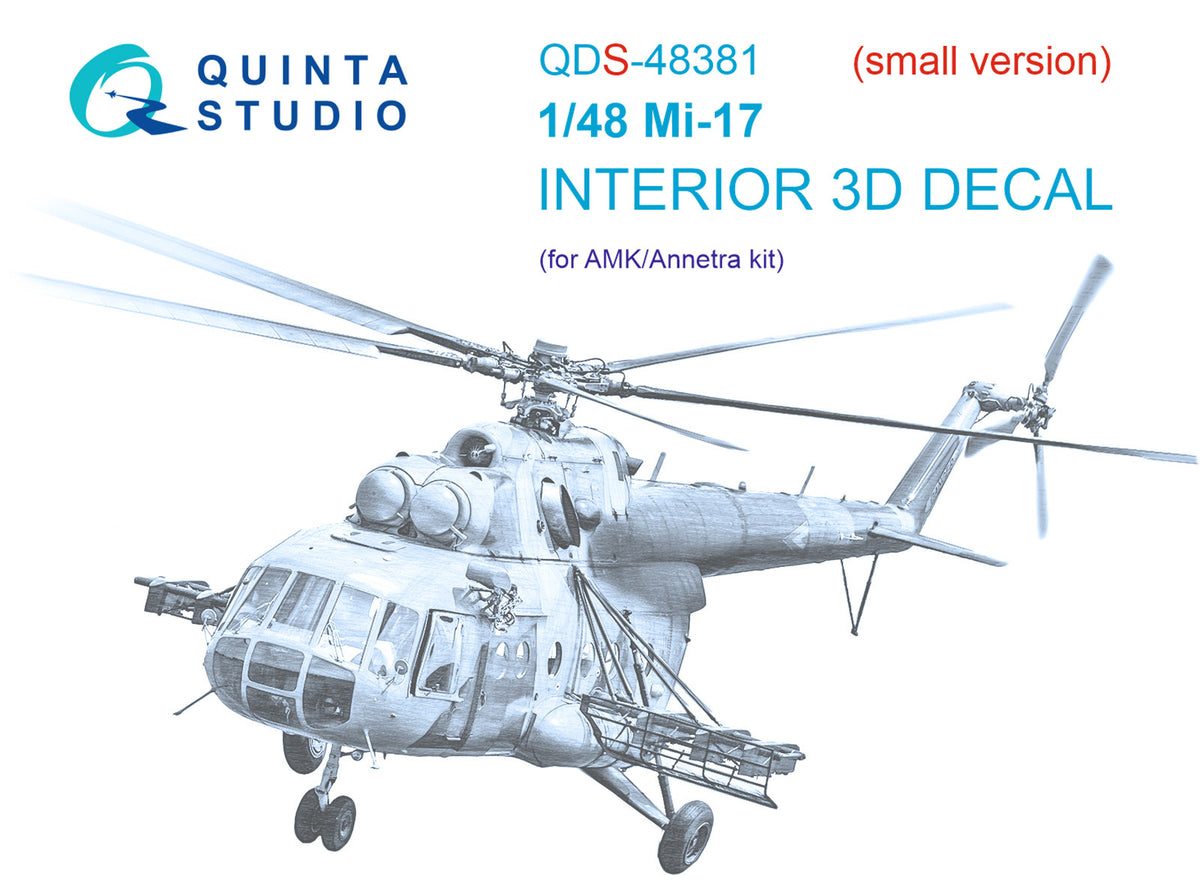 Mil Mi-17 (3D-Printed) & coloured Interior on decal paper(designed to be used with Avant Garde kits) (SMALL VERSION)