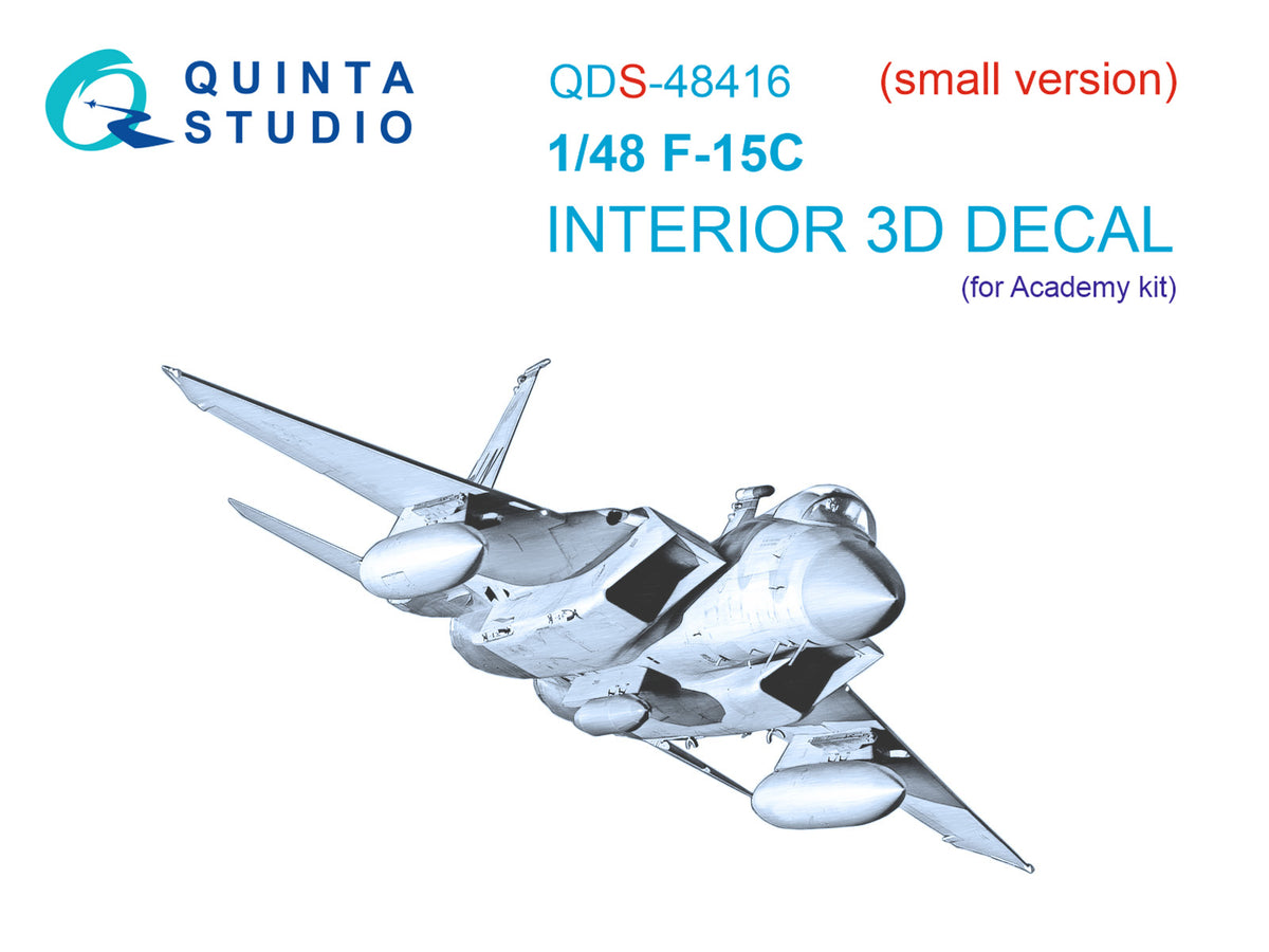 McDonnell F-15C Eagle 3D-Printed coloured Interior on decal paper (designed to be used with Academy kits) (Small version)