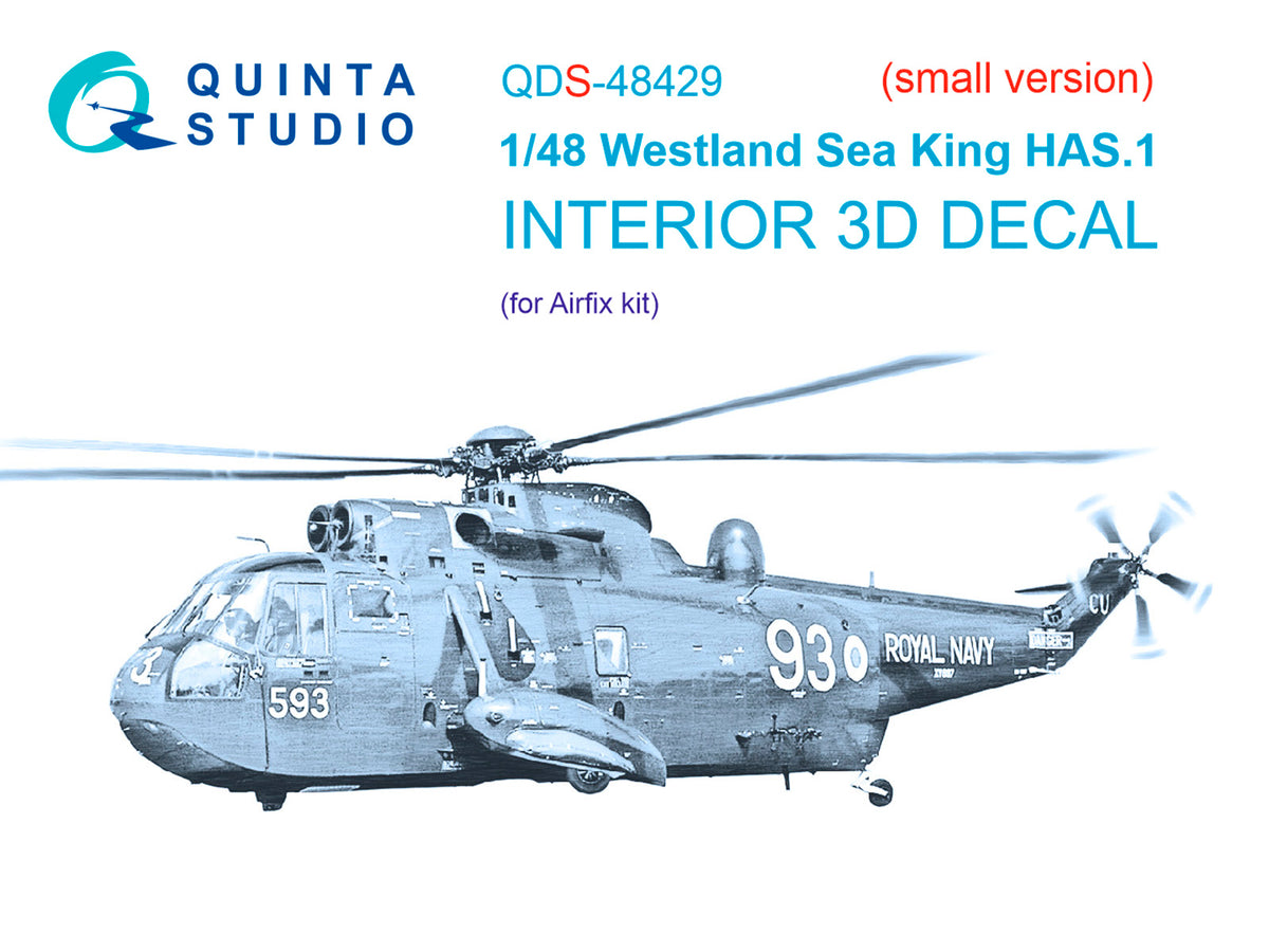Westland Sea King HAS.1 3D-Printed coloured Interior on decal paper (designed to be used with Airfix kits) (Small version)