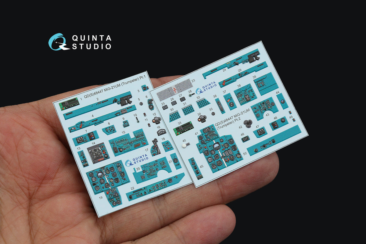 Mikoyan MiG-21UM 3D-Printed coloured Interior on decal paper (designed to be used with Trumpeter kits) (Small version)