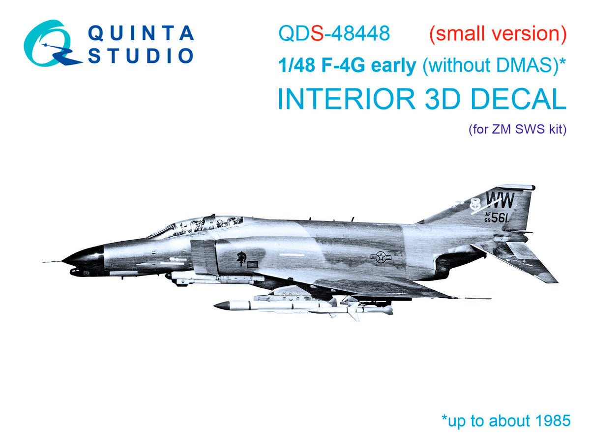 McDonnell F-4G Phantom early 3D-Printed coloured Interior on decal paper (designed to be used with Zoukei-Mura kits) (Small version)