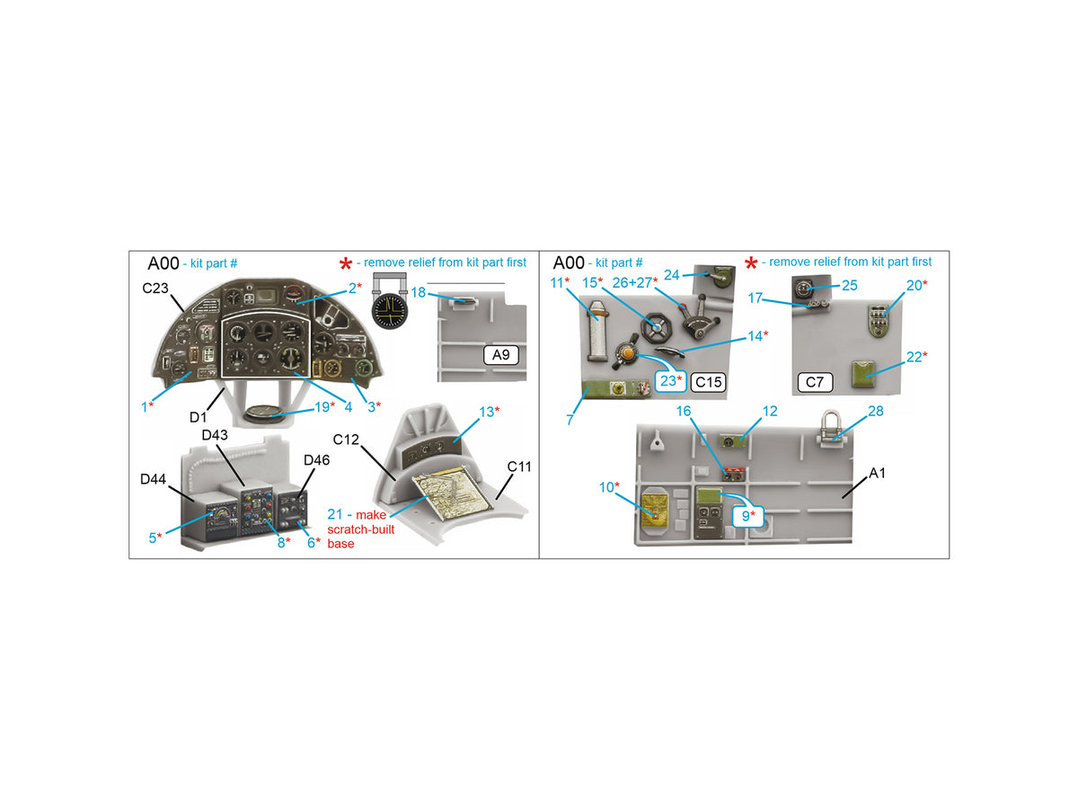 Fairey Fulmar Mk.II 3D-Printed coloured Interior on decal paper (designed to be used with Trumpeter kits) (small version)