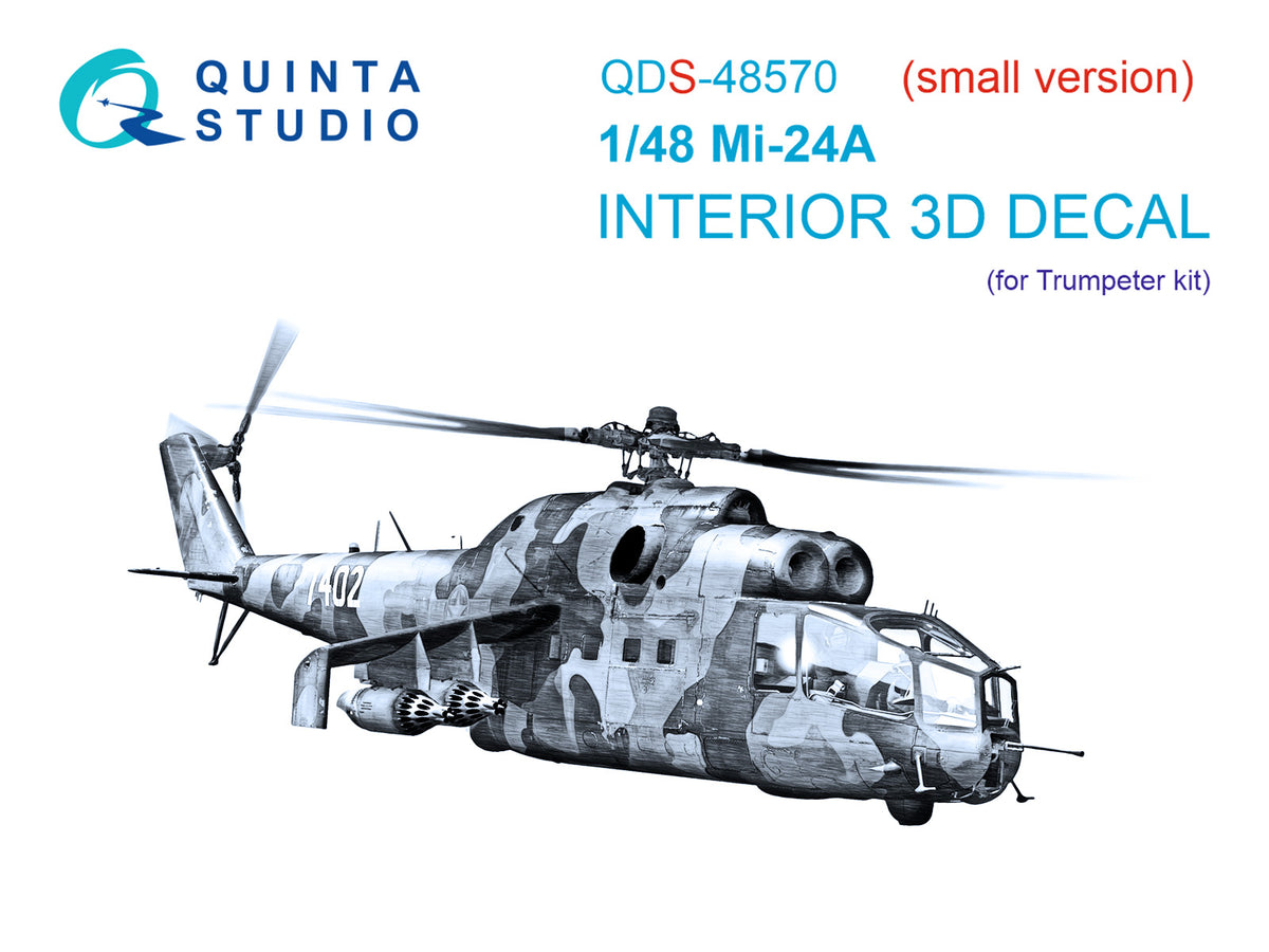 Mil Mi-24A 3D-Printed & coloured Interior on decal paper (designed to be used with Trumpeter kits) (small version)