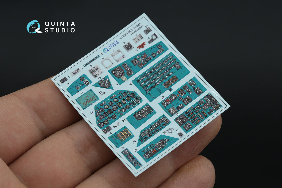 Mil Mi-24A 3D-Printed & coloured Interior on decal paper (designed to be used with Trumpeter kits) (small version)