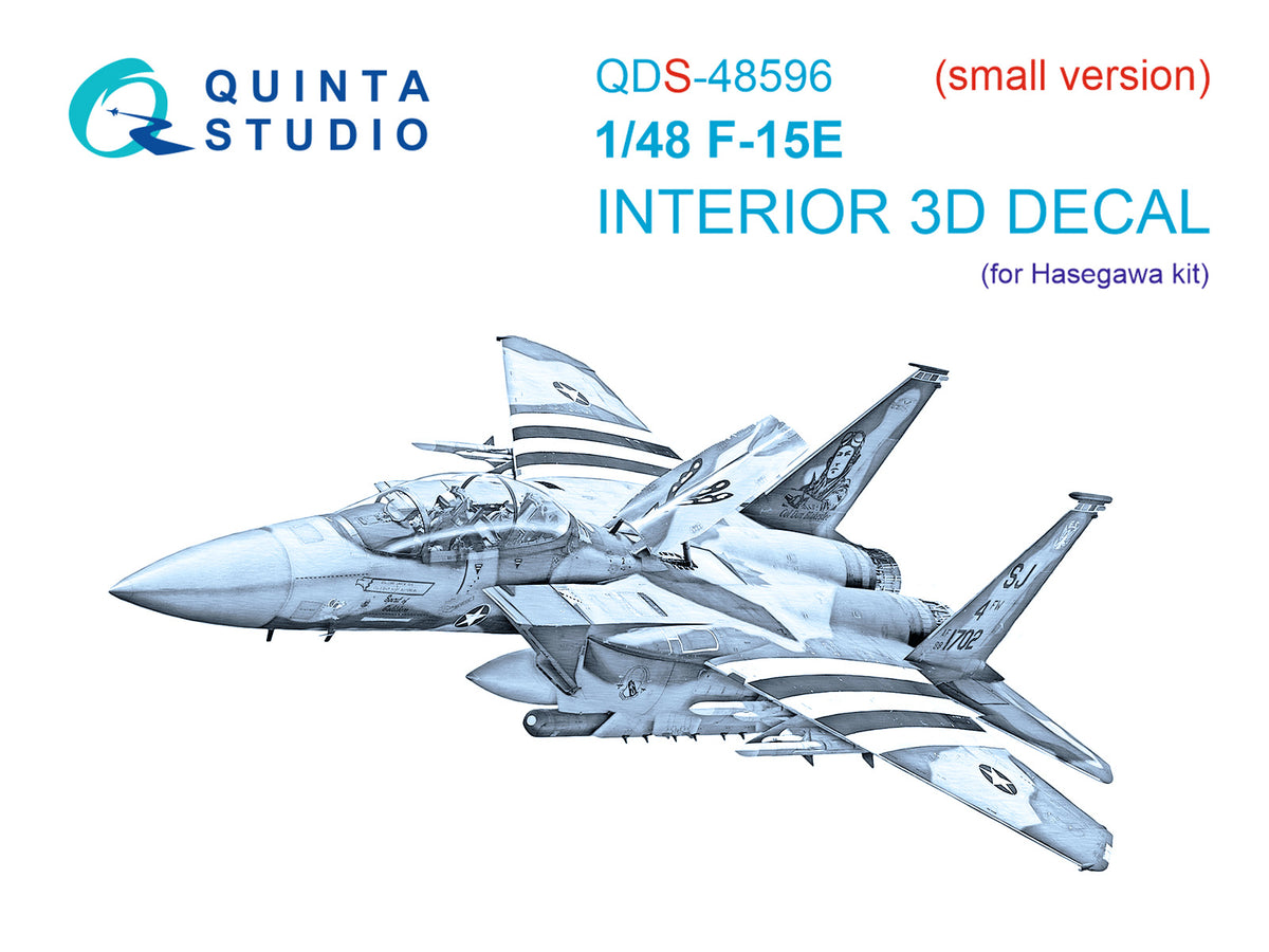 McDonnell F-15E 3D-Printed & coloured Interior on decal paper(designed to be used with Hasegawa kits) (Small version)