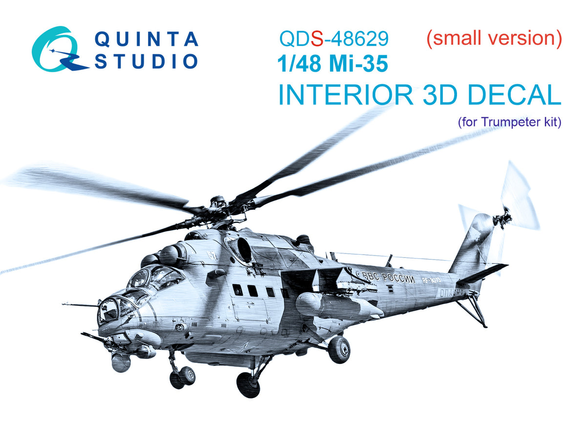 Mil Mi-35 3D-Printed & coloured Interior on decal paper (designed to be used with Trumpeter kits) (Small version)