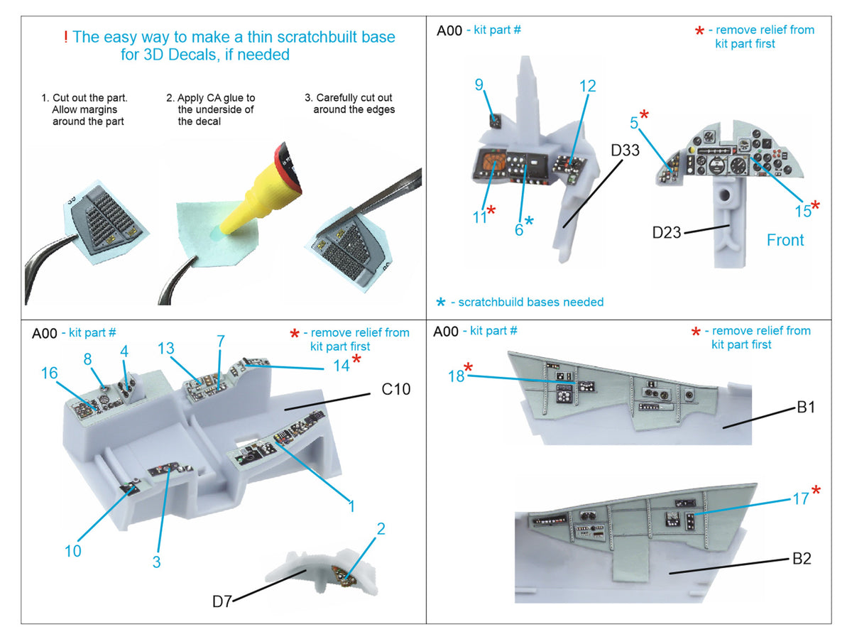 Blackburn Buccanneer S.2B Early 3D-Printed coloured Interior on decal paper (designed to be used with Airfix kits) (small version)