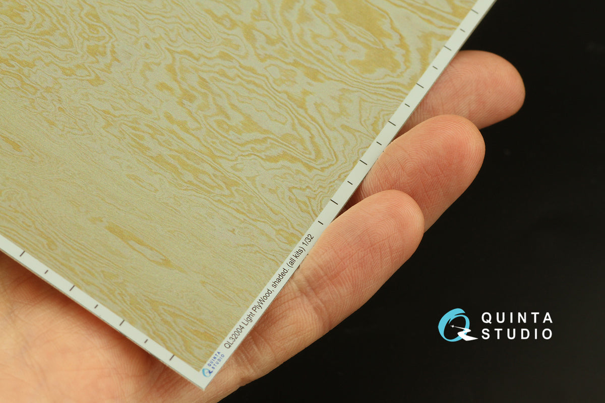 Light plywood, shaded Semi-transparent ultra-thin waterslide decal for exterior surfaces
