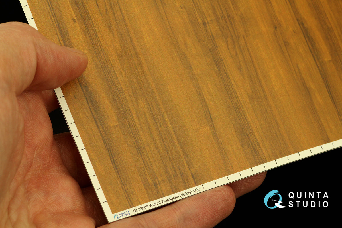 Walnut Woodgrain (all kits) Semi-transparent ultra-thin waterslide decal for exterior surfaces