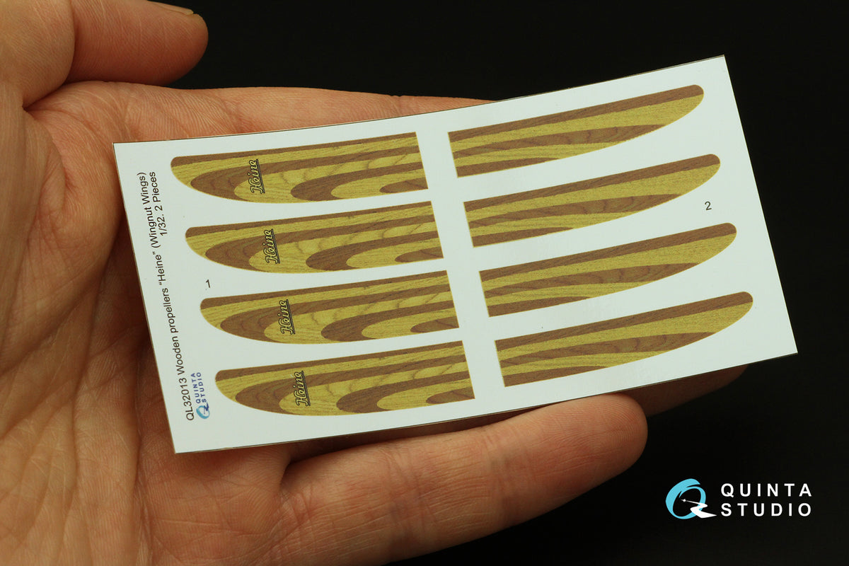 Wooden propellers Heine (Wingnut Wings) Semi-transparent ultra-thin waterslide decal for exterior surfaces