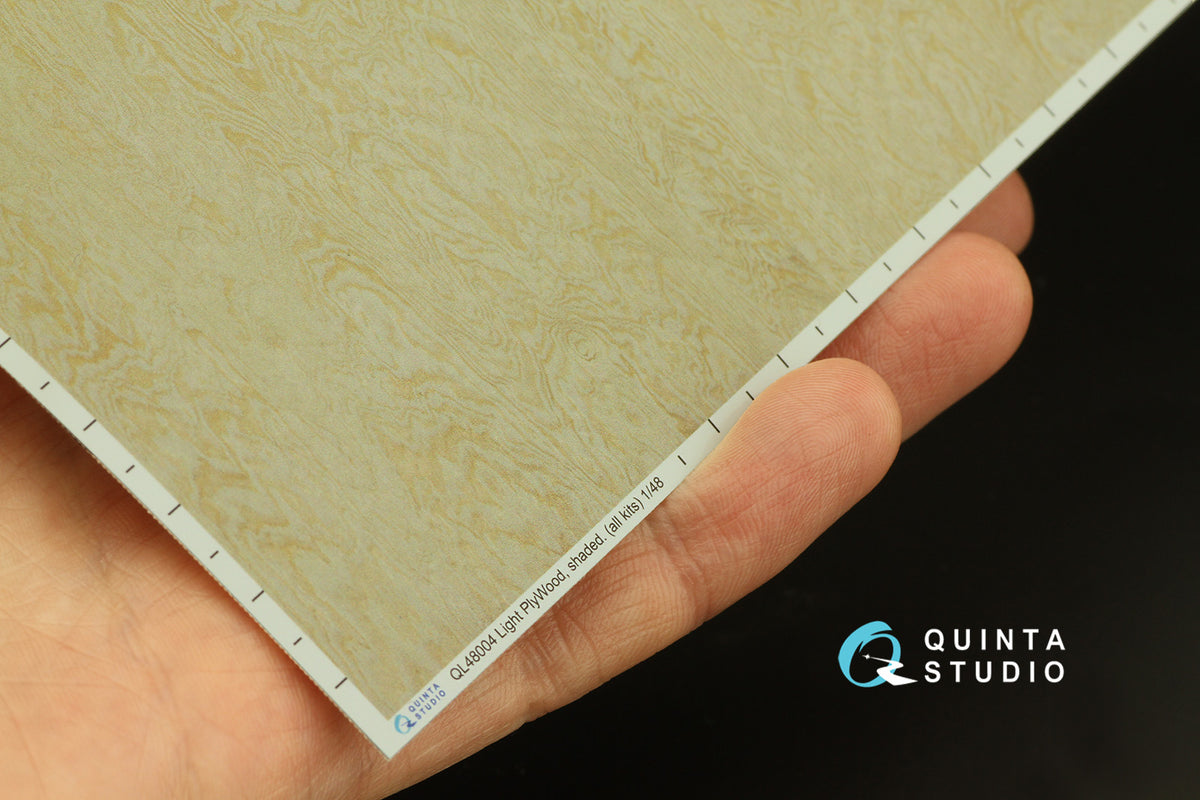 Light plywood, shaded Semi-transparent ultra-thin waterslide decal for exterior surfaces