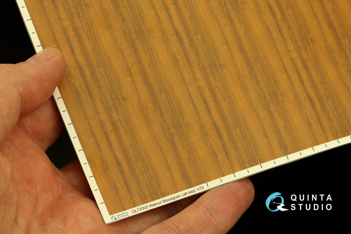 Walnut Woodgrain (all kits) Semi-transparent ultra-thin waterslide decal for exterior surfaces