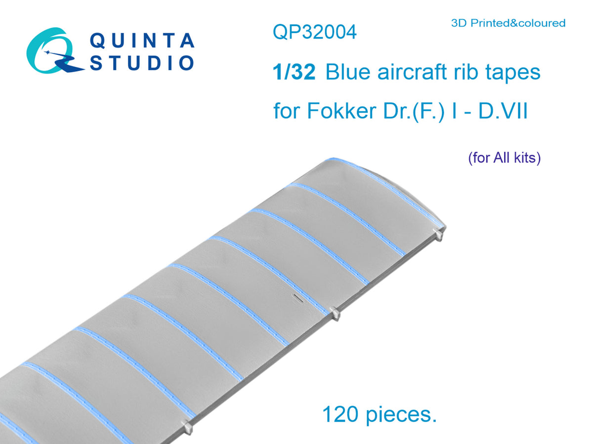 Blue rib tapes Fokker DR.I Triplane (F.)I-D.VII (designed to be used with Meng Models and Wingnut Wings kits)