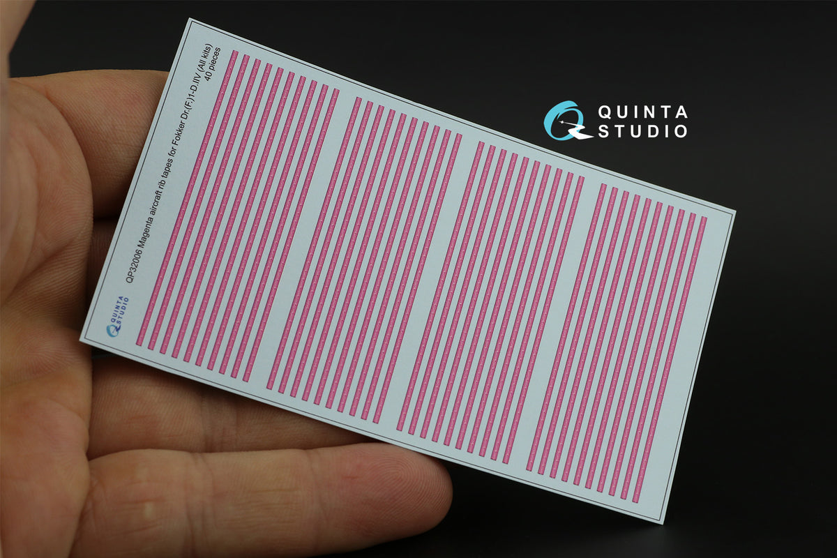Magenta rib tapes Fokker Dr. (F.)I-D.VII (All kits) (3D-Printed) (designed to be used with Wingnut Wings kits)