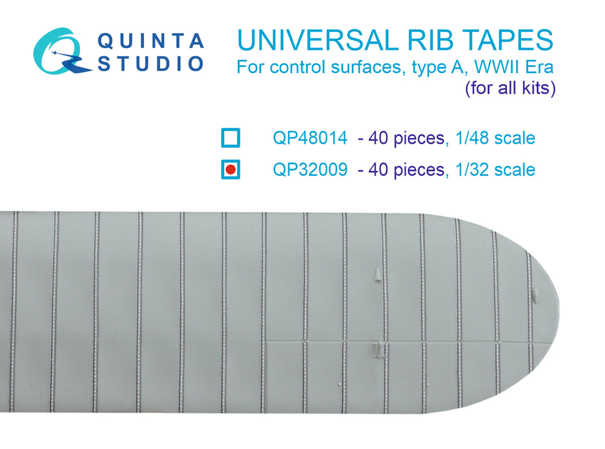 Universal rib tapes, type A. WWII Era (All kits) (3D-Printed)