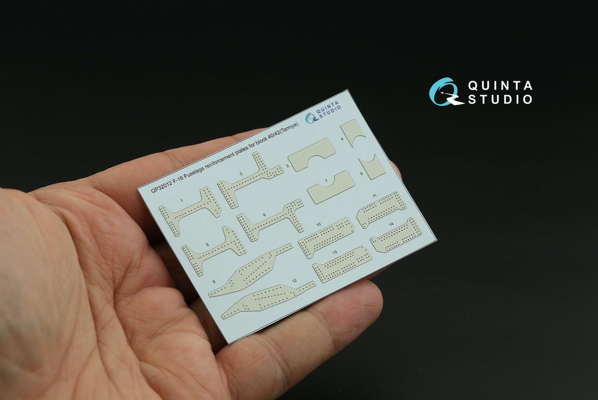 Lockheed-Martin F-16C Fighting Falcon block 40/42 reinforcement plates (3D-Printed)(designed to be used with Tamiya kits)