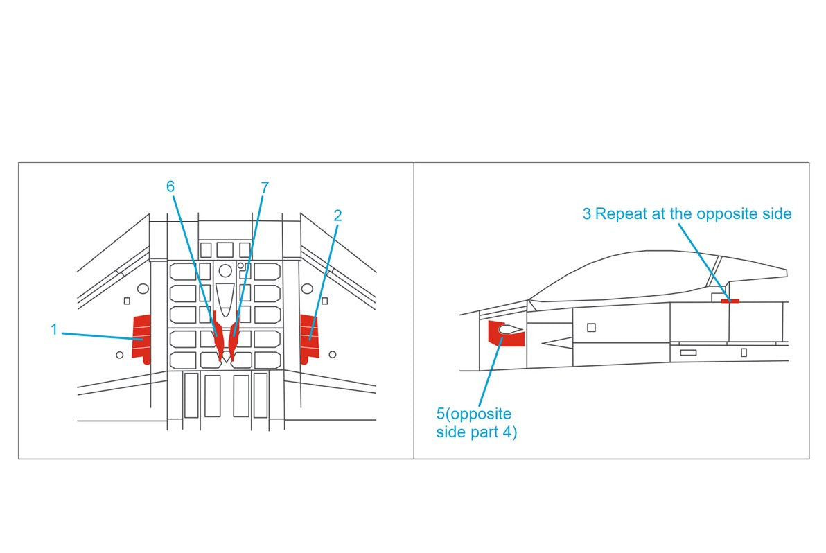 Lockheed-Martin F-16C/F-16D block 30/32 reinforcement plates (3D-Printed)(designed to be used with Hasegawa kits)