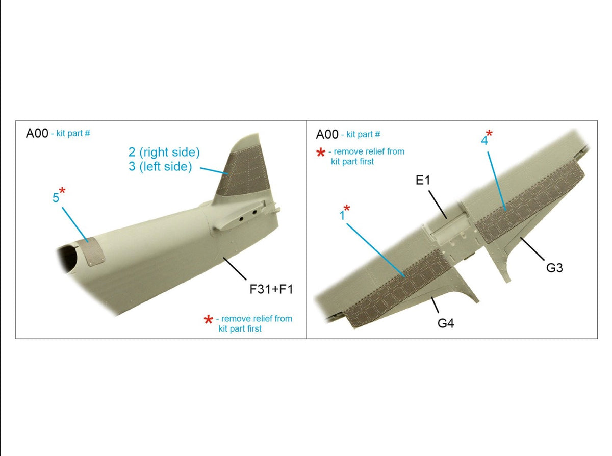 Yakovlev Yak-9T Flaps and panels (3D-Printed)(designed to be used with Zvezda kits)