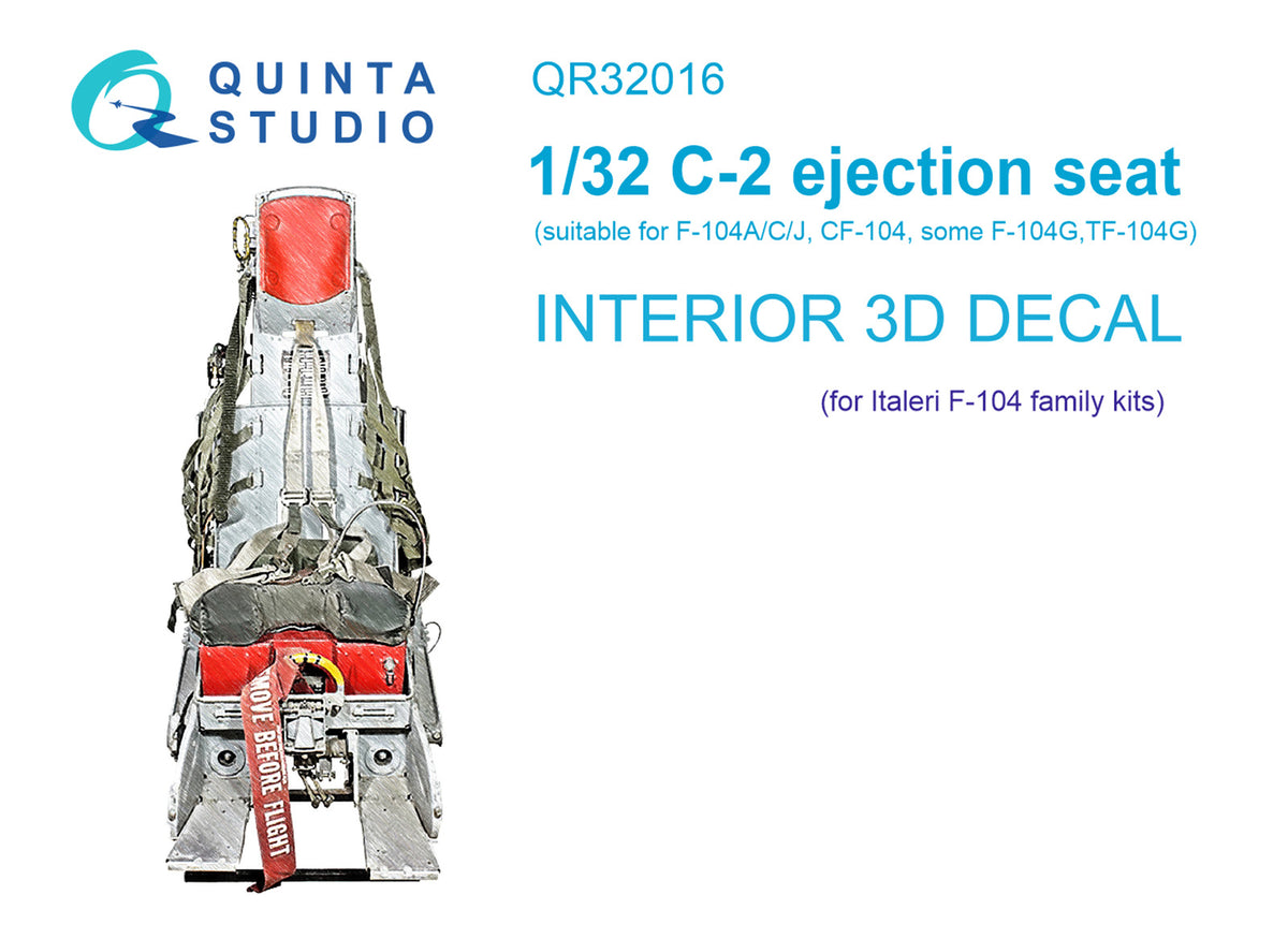 C-2 seat for Lockheed F-104 family (designed to be used with Italeri kits)