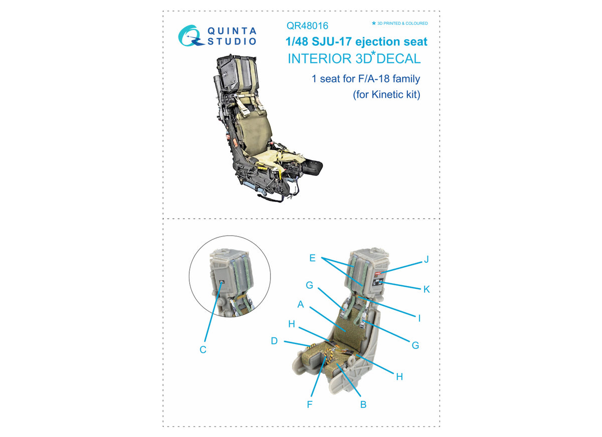 SJU-17 ejection seat for F/A-18 family (designed to be used with Kinetic Model kits)