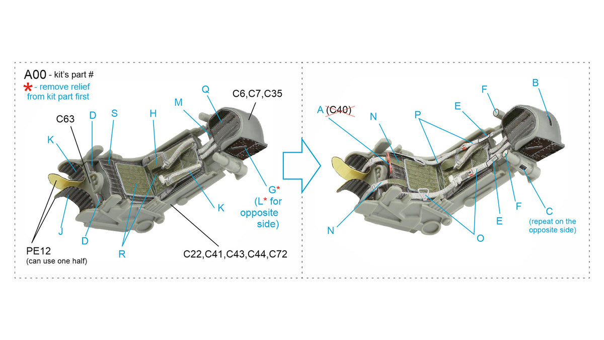 K-36 ejection seat for Mikoyan MiG-29 family (designed to be used with Great Wall Hobby kits)