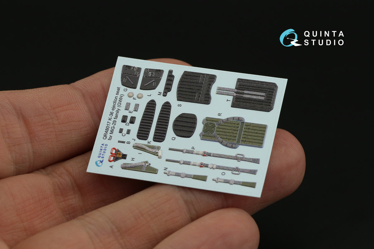 K-36 ejection seat for Mikoyan MiG-29 family (designed to be used with Great Wall Hobby kits)