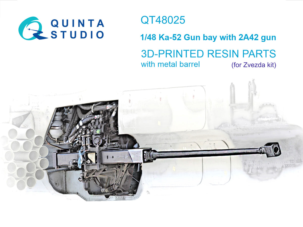Kamov Ka-52 Gun bay with 2A42 gun (3D-Printed)(designed top be used with Zvezda kits)