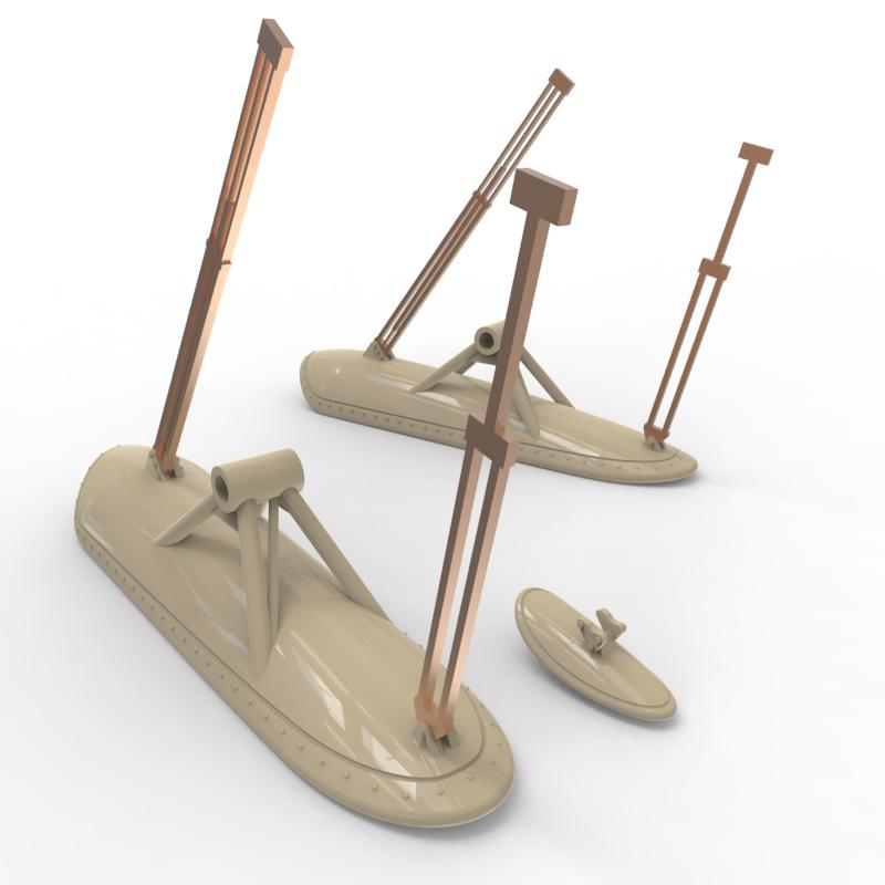 Polikarpov I-16 Ski landing gear (Non-retractable version) (3D-Printed)(designed to be used with Zvezda kits)