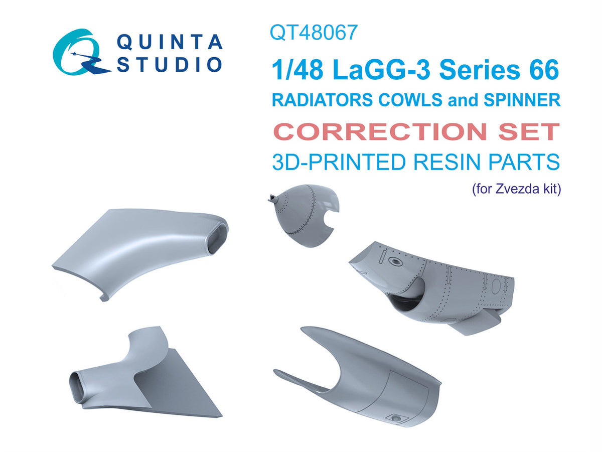 Lavochkin LaGG-3 series 66 Radiators cowls and spinner (designed to be used with Zvezda kits)