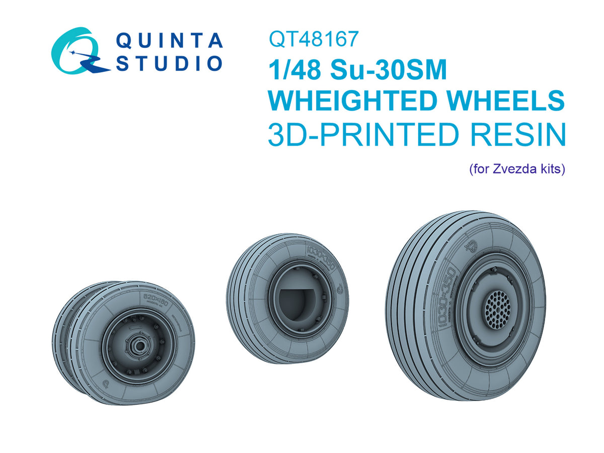 Sukhoi Su-30SM Wheels set with weighted tires (designed to be used with Zvezda kits)