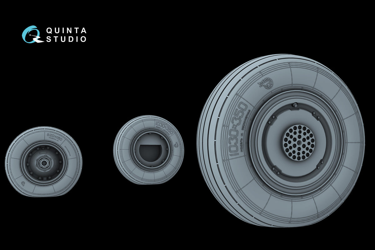 Sukhoi Su-30SM Wheels set with weighted tires (designed to be used with Zvezda kits)