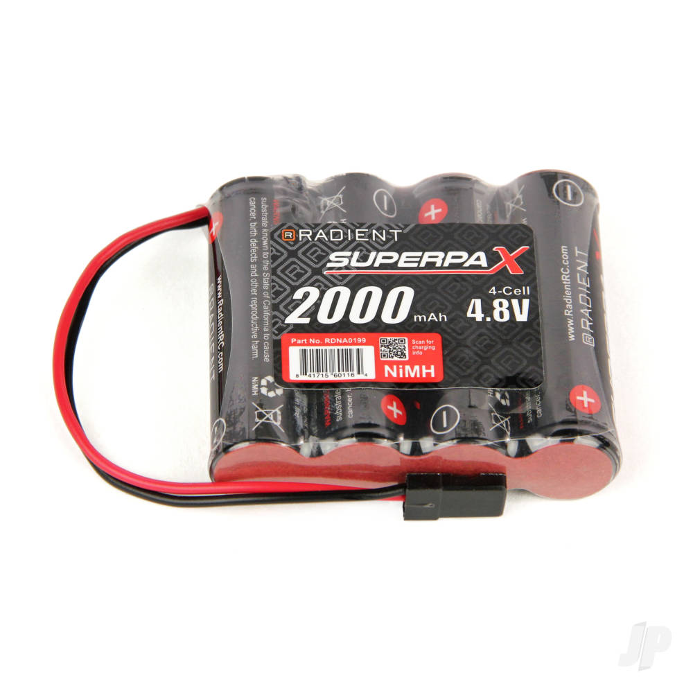 Radient NiMH 4.8V 2000mAh AA SBS-Flat, Rx-JR RDNA0199