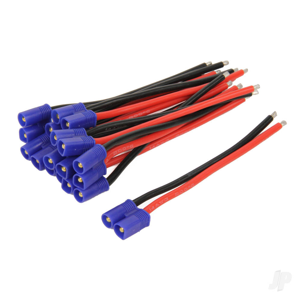 Radient Pigtail Connector Pack, EC3 Male, 4in (10 pcs) RDNA0284 - RC Electronics