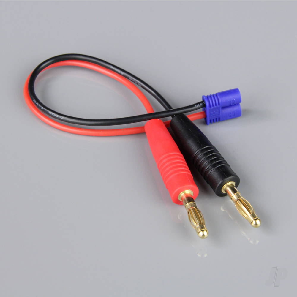 Radient Radient Charge Lead, 4mm Bullet to EC2 Male, 18AWG, 150mm (ESC End) RDNAC010056 - RC Aircraft Spares