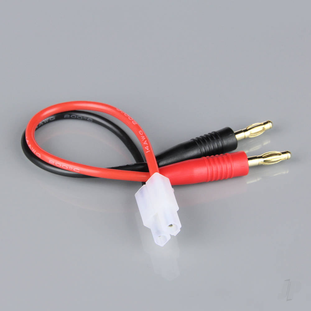 Radient Radient Charge Lead, 4mm Bullet to Tamiya Male, 14AWG, 150mm (ESC End) RDNAC010075 - RC Aircraft Spares
