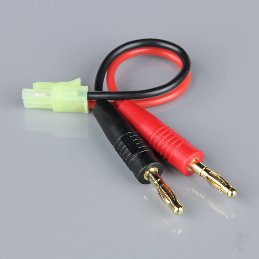 Radient Radient Charge Lead, 4mm Bullet to Mini Tamiya Male, 16AWG, 100mm (ESC End) RDNAC010080 - RC Aircraft Spares