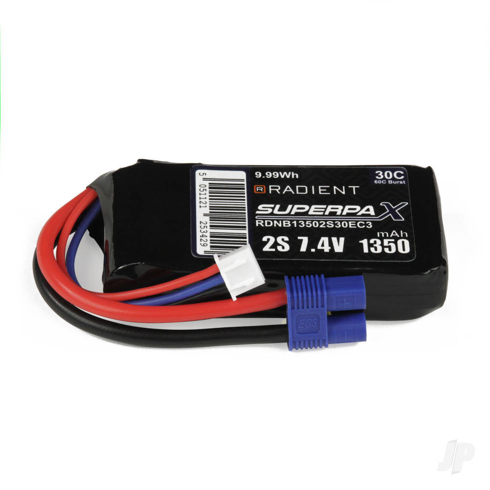 Radient LiPo 2S 1350mAh 7.4V 30C EC3 RDNB13502S30EC3