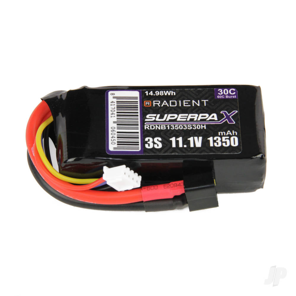Radient LiPo 3S 1350mAh 11.1V 30C Deans (HCT) RDNB13503S30H