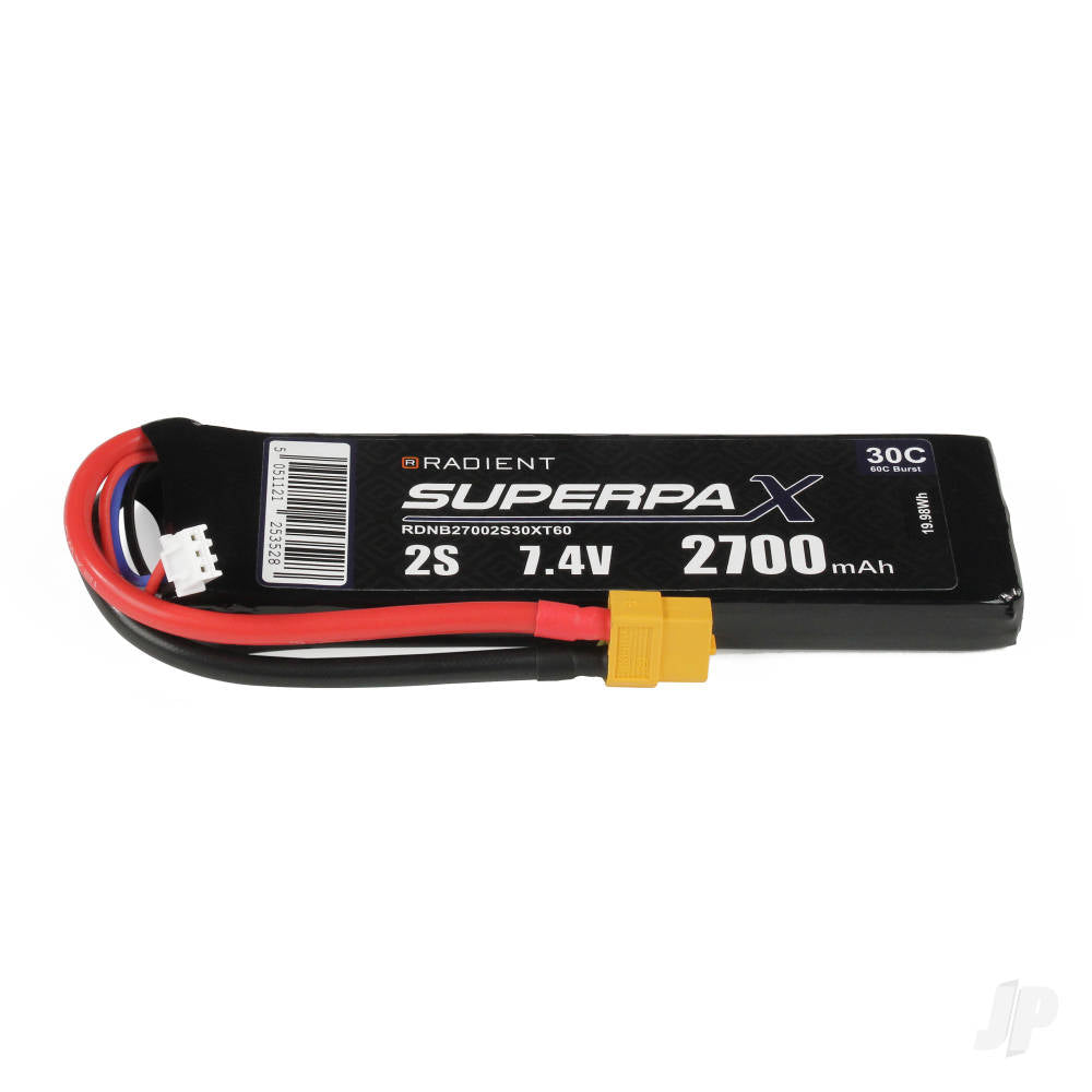 Radient LiPo 2S 2700mAh 7.4V 30C XT60 RDNB27002S30XT60