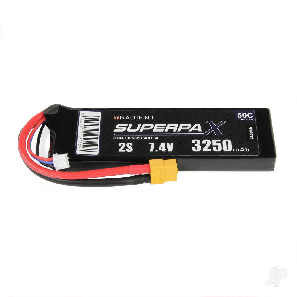 Radient LiPo 2S 3250mAh 7.4V 50C XT60 RDNB32502S50XT60