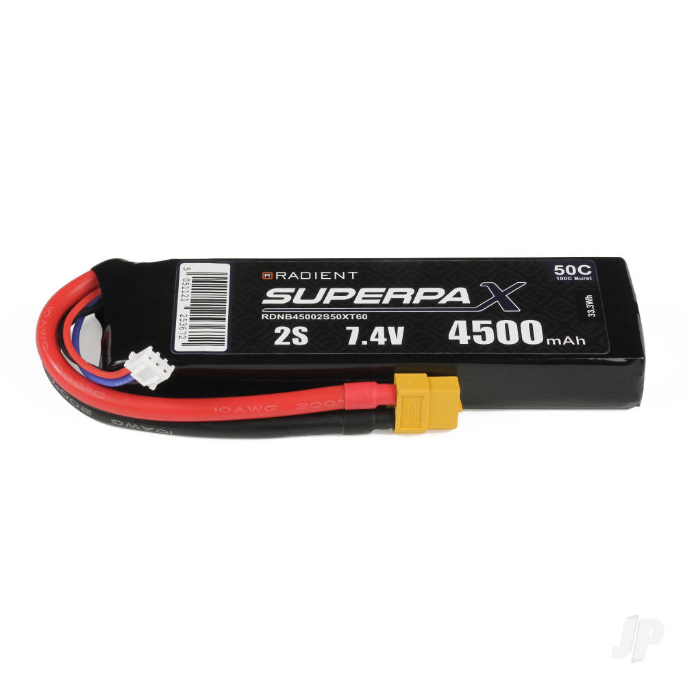 Radient LiPo 2S 4500mAh 7.4V 50C XT60 RDNB45002S50XT60