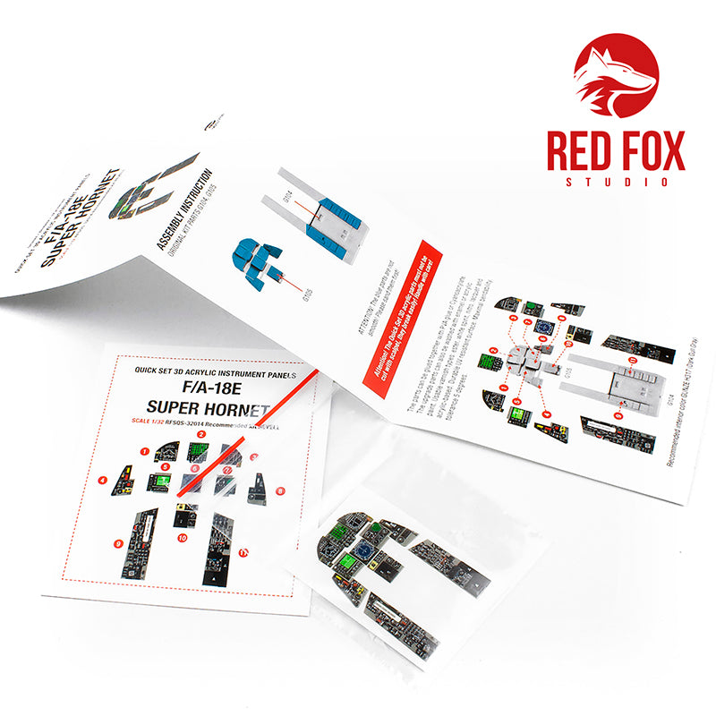 Boeing F/A-18E Super Hornet Quick Set 3D Acrylic Instrument Panel (designed to be used with Revell kits)