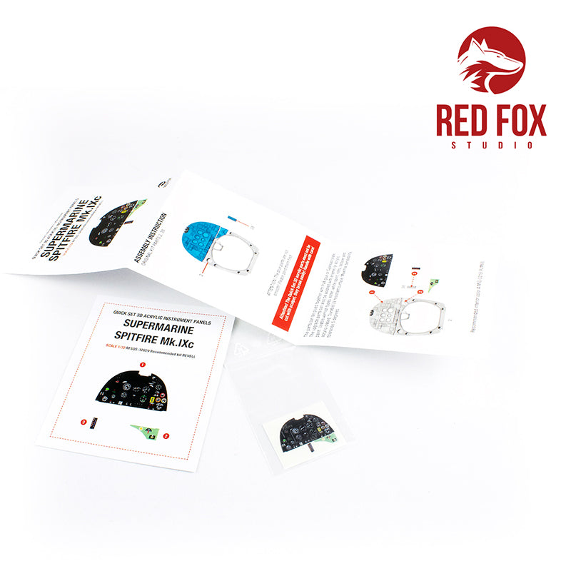 Supermarine Spitfire Mk.IXc Quick Set 3D Acrylic Instrument Panel (designed to be used with Revell kits)
