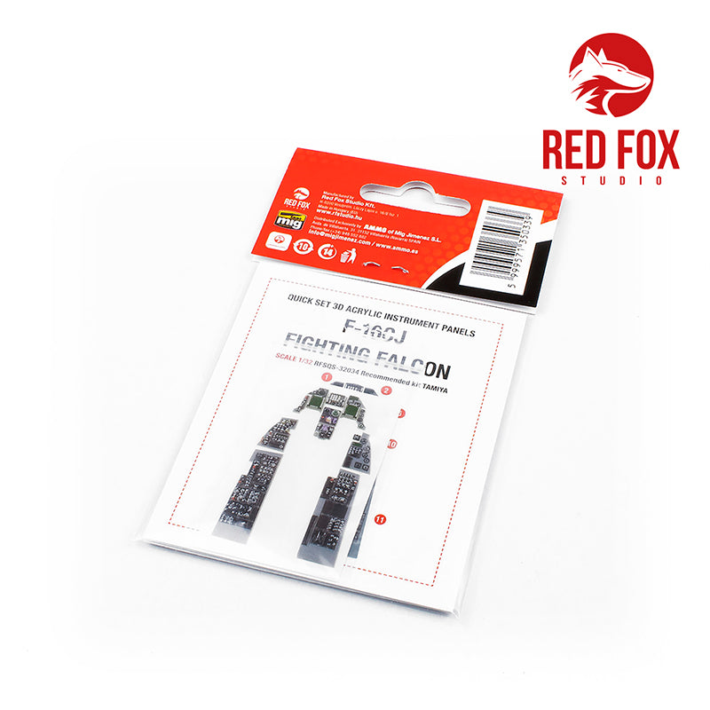 Lockheed-Martin F-16CJ Fighting Falcon Quick Set 3D Acrylic Instrument Panel (designed to be used with Tamiya kits)