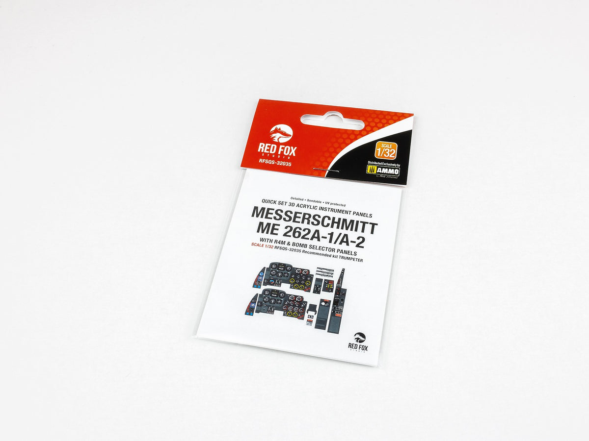 Messerschmitt Me-262A-1/A-2 with R4M & Bomb selector 3D Acrylic Instrument Panel (designed to be used with Trumpeter kits)